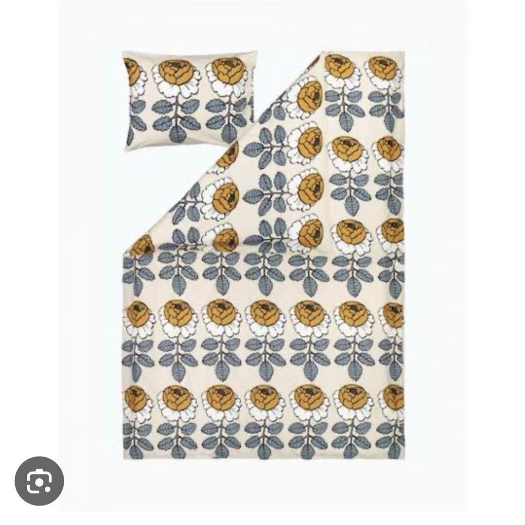 ②正規品新品 marimekko 掛け布団&枕カバー イエロー