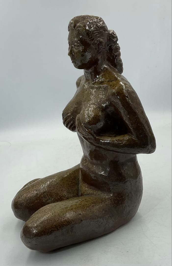 【104】★昭和初期の名工　陶彫作家　岡本錦朋先生　備前焼裸婦像★