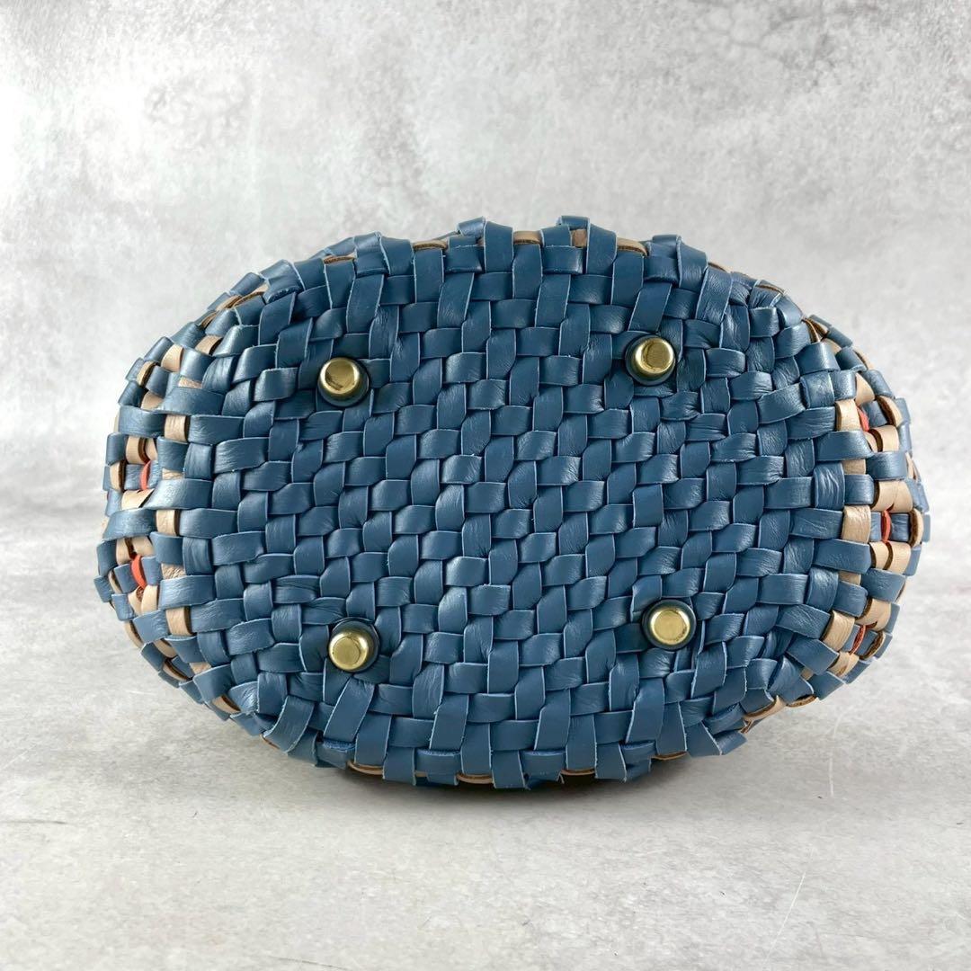 【未使用級】COACH コーチ カゴバッグ ブルー系 2044-603