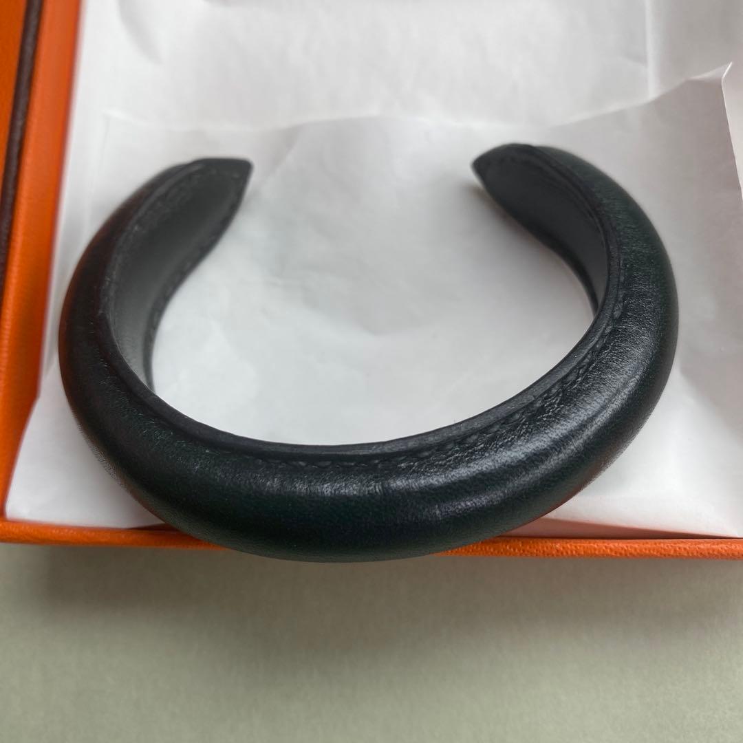 HERMÈS ブラック超美品❗️ レザーバングル、ほぼ新品未使用品‼️