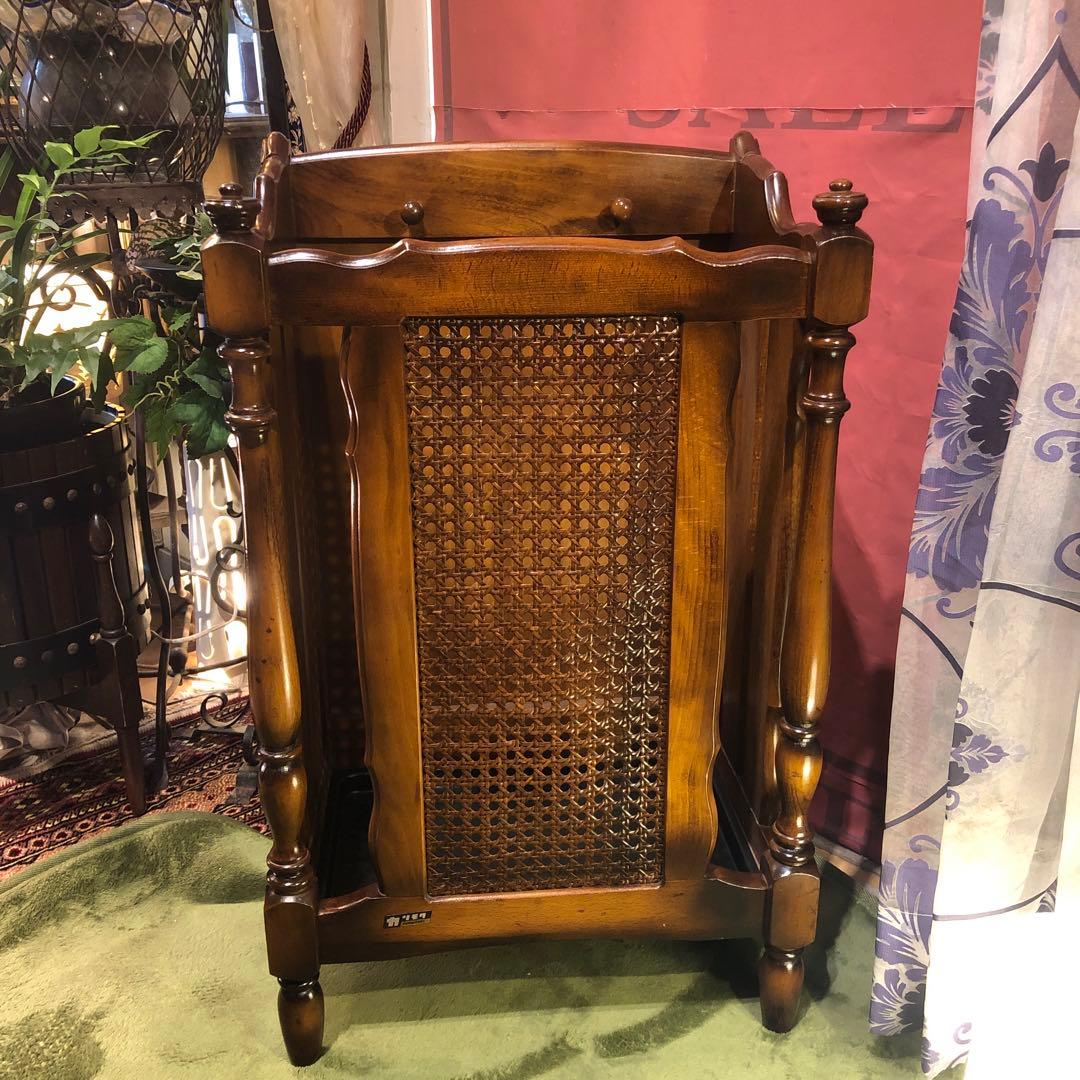 カリモク　ヴィンテージ コロニアル レインラック　傘立て