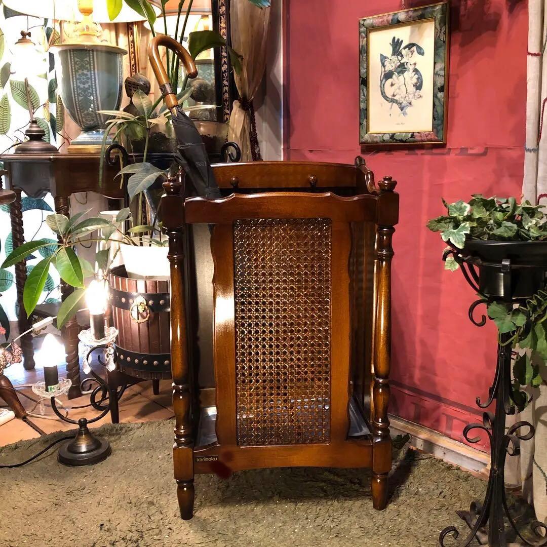 カリモク　ヴィンテージ コロニアル レインラック　傘立て