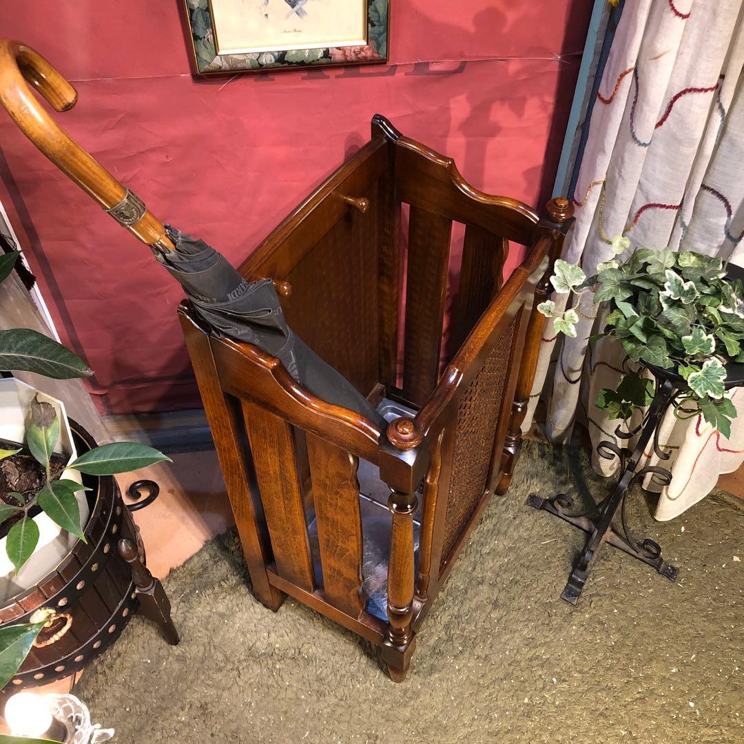 カリモク　ヴィンテージ コロニアル レインラック　傘立て