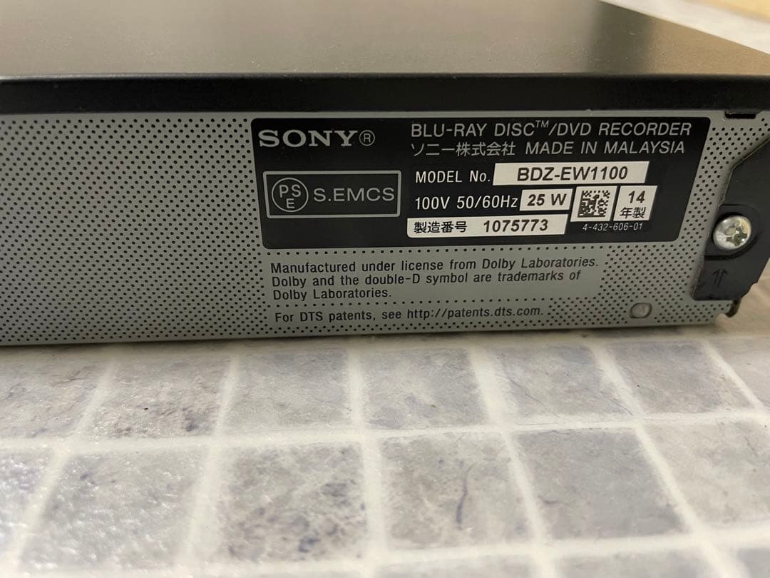 Sony BDZ-EW1100 ブルーレイレコーダー 動作品