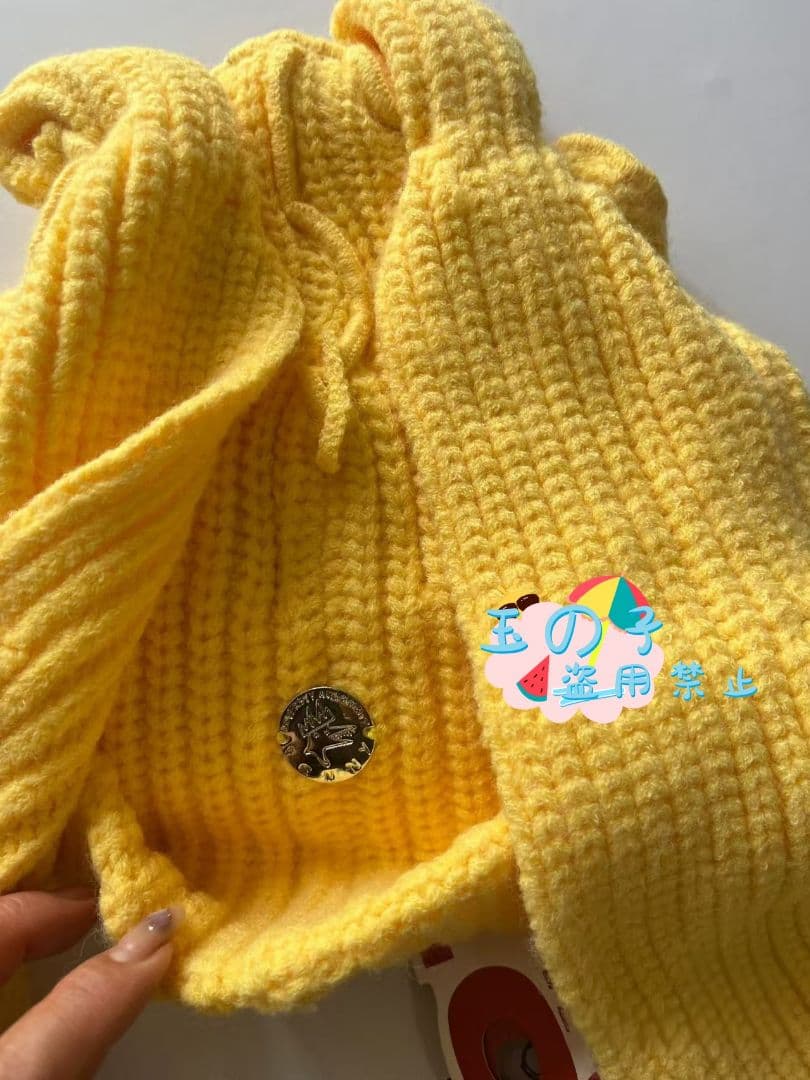 男女兼用LOVERBOY ウサギの耳ニット帽 黄