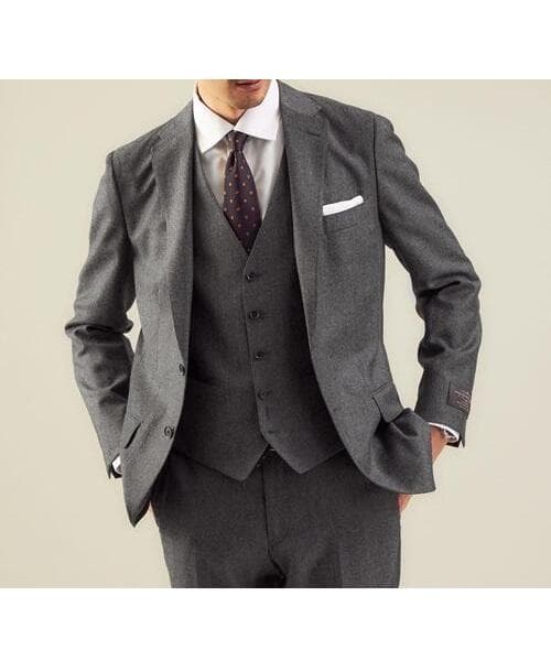 green label relaxing CANONICO フラノ無地 3ピース