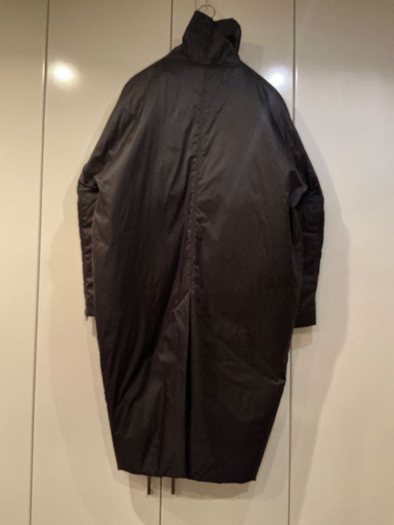 【お値下しました】リックオウエンス　ブラックナイロンコート　デザインコート