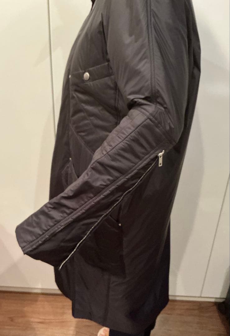 【お値下しました】リックオウエンス　ブラックナイロンコート　デザインコート