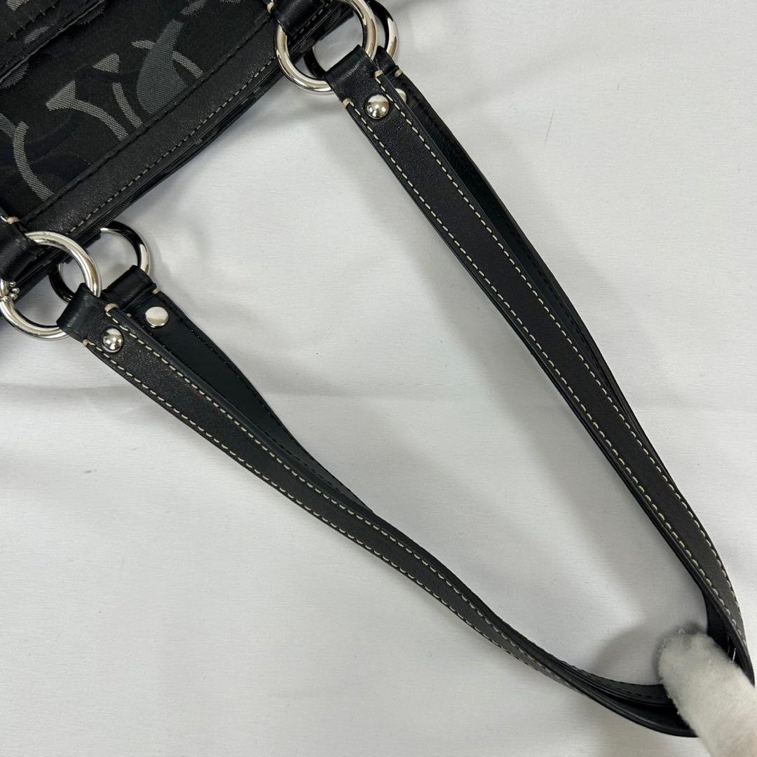 【極美品】コーチ 15669 トートバッグ シグネチャー ナイロン レザー 黒