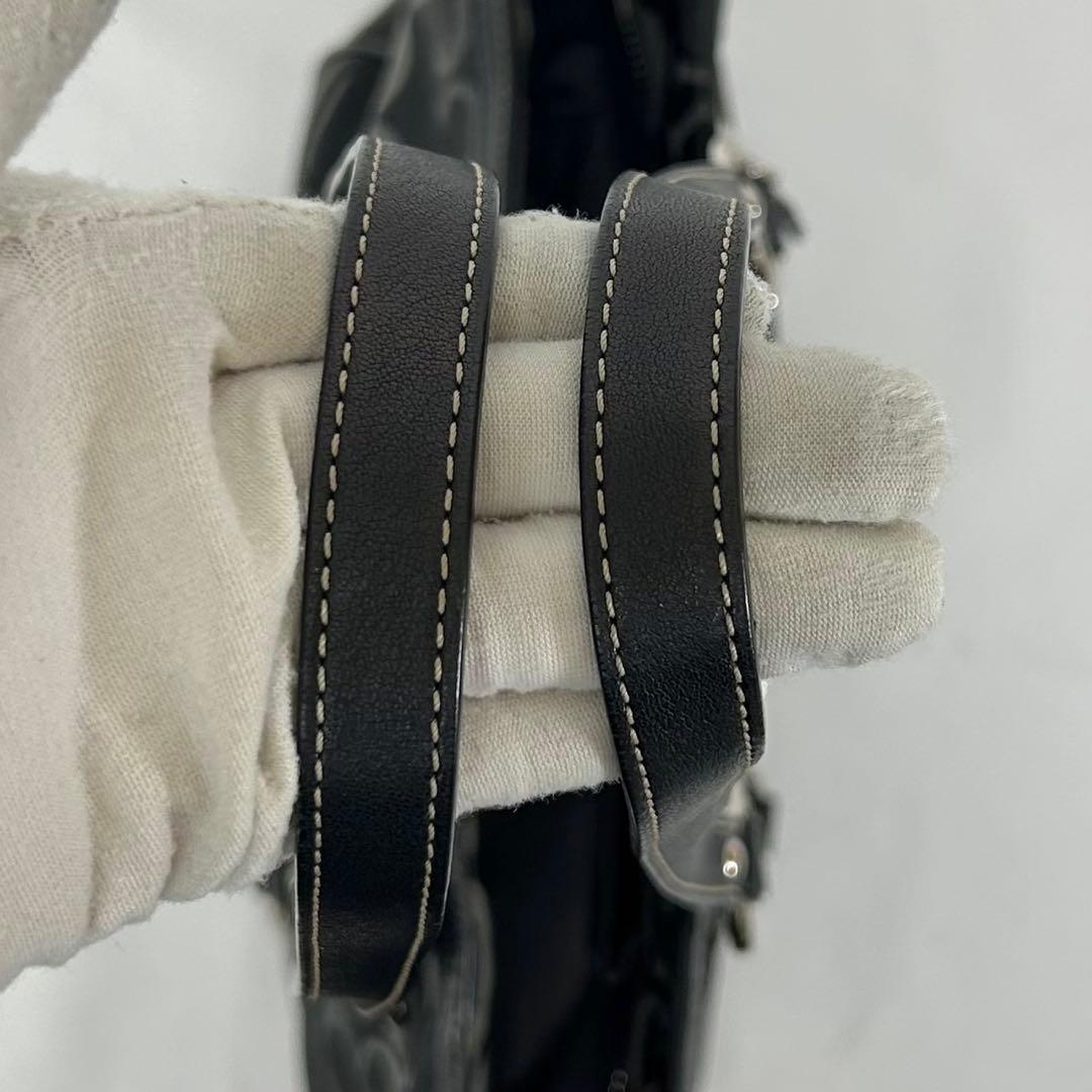 【極美品】コーチ 15669 トートバッグ シグネチャー ナイロン レザー 黒