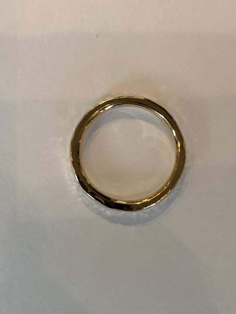 k18平甲丸槌目リング　鍛造　20号