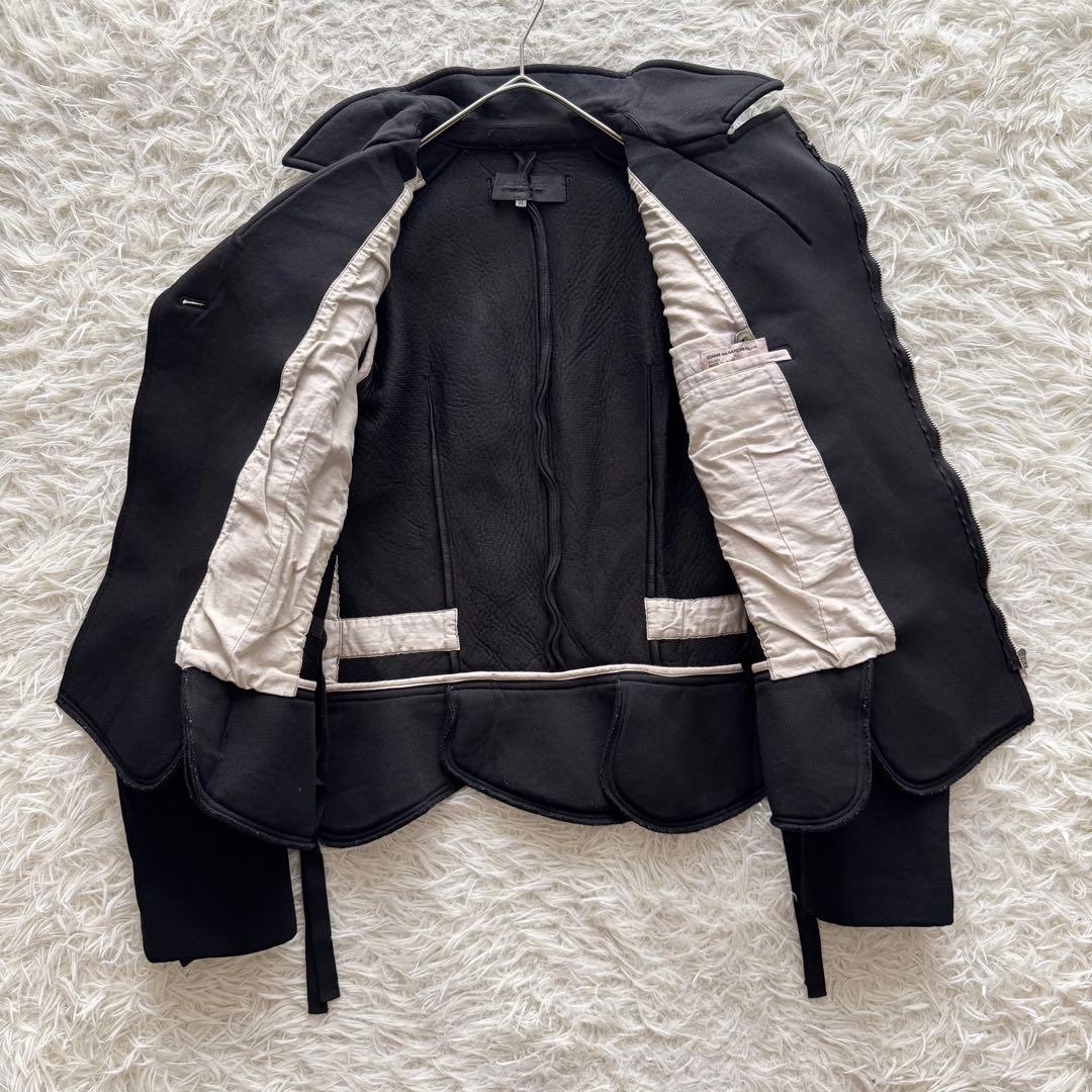 コムデギャルソン AD2004　ライダースジャケット 縮絨加工　フリル 黒　M