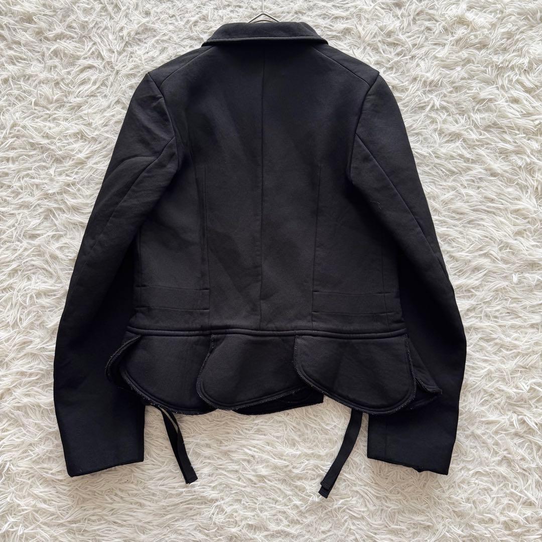 コムデギャルソン AD2004　ライダースジャケット 縮絨加工　フリル 黒　M