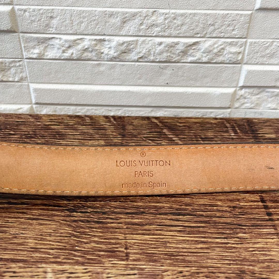 ルイヴィトン モノグラム レザー ゴールド 金具 バックル ベルト 細め.