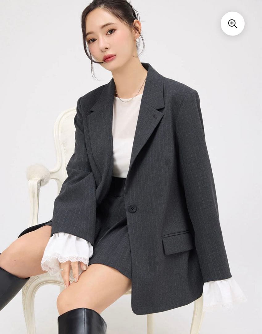 mi♡　エイミーイストワール　レーストリムカフステーラリングジャケット