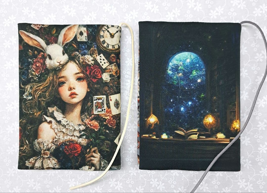 ayumi③ブックカバー、フラット ポーチ