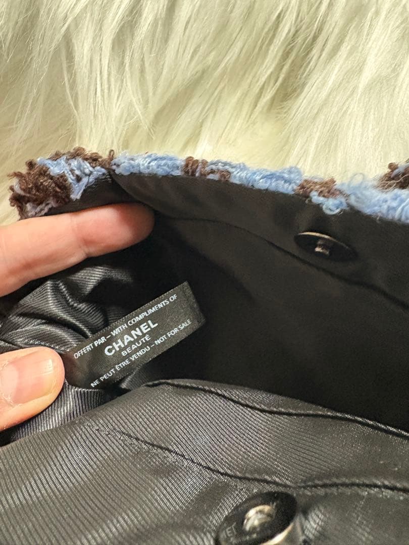 サ*ラ様 シャネル CHANEL 千鳥 ブルー スパンコール トートバッグ／#0