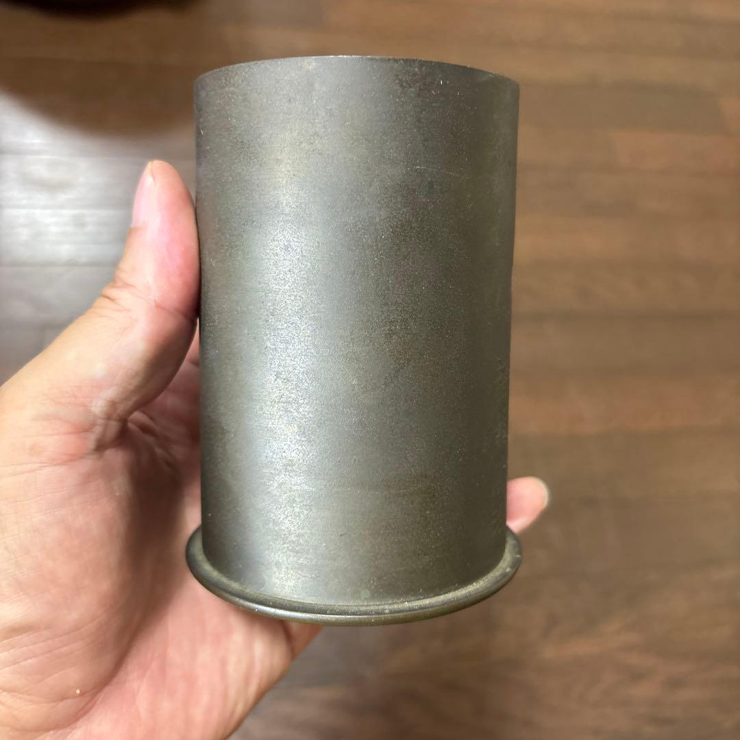 砲弾製　銅筆筒　満州　北支派遺記念　張家口　アンティーク　美術　昭和12年