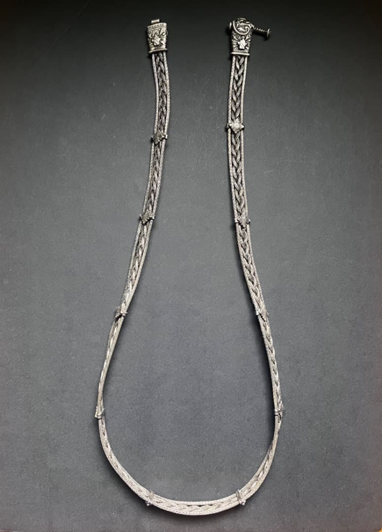 ベリーダンス　インド　ベルト　ヴィンテージ　アンティーク　オールドシルバー　銀製