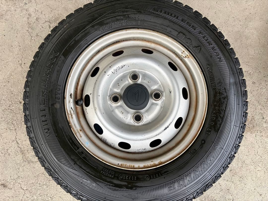 145R12 6PR 2021年製DUNLOP 4本　ダイハツ　スチールホイール