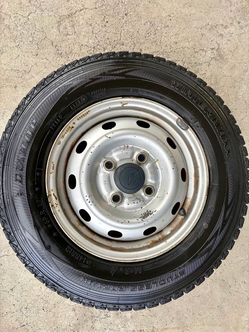 145R12 6PR 2021年製DUNLOP 4本　ダイハツ　スチールホイール