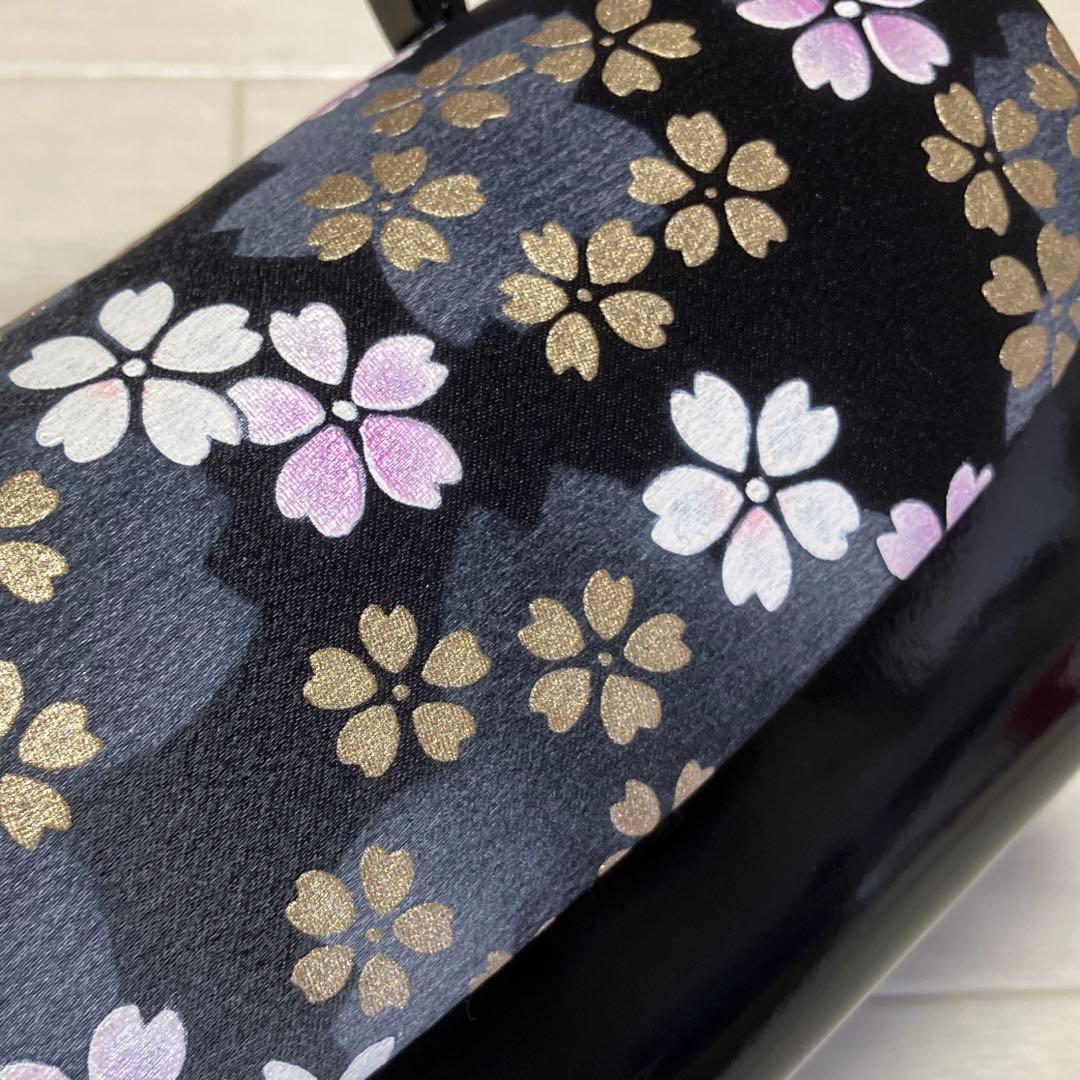 《未使用》草履バッグセット　舞桜　黒　成人式　24.5 箱付き