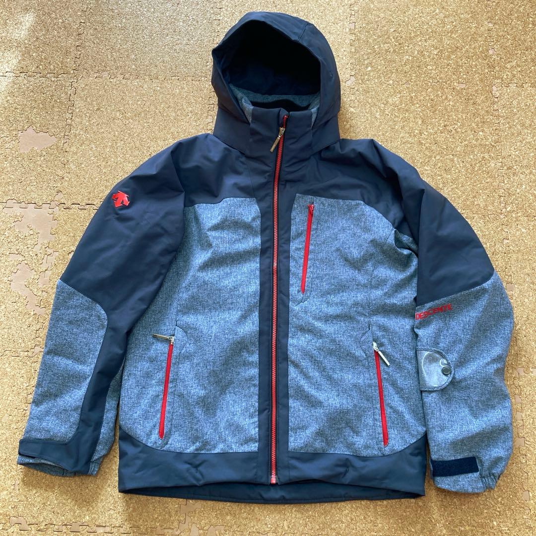 【極美品】デサントdescentスキーウェアスキースノボジャケットLメンズグレー