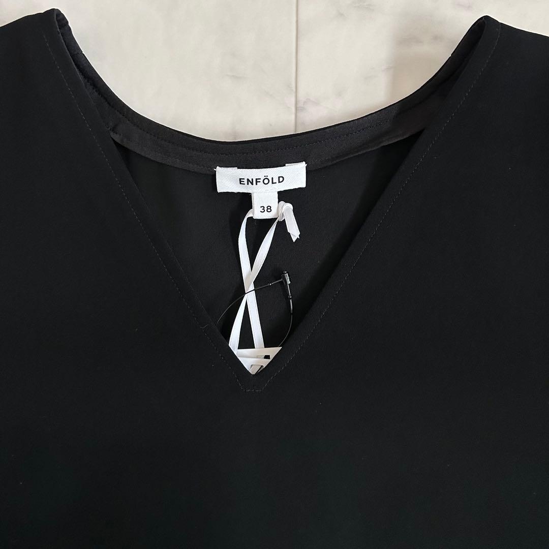 タグ付 エンフォルド ダブルサテンアシンメトリー ブラウス ブラック 38