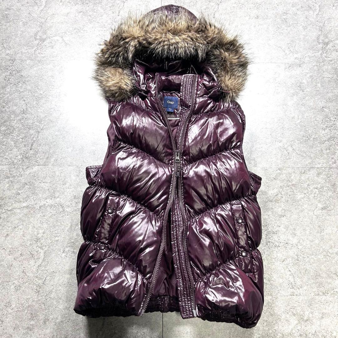 00s【archive】old gap/ファーダウンベスト/Y2K/光沢/お兄系