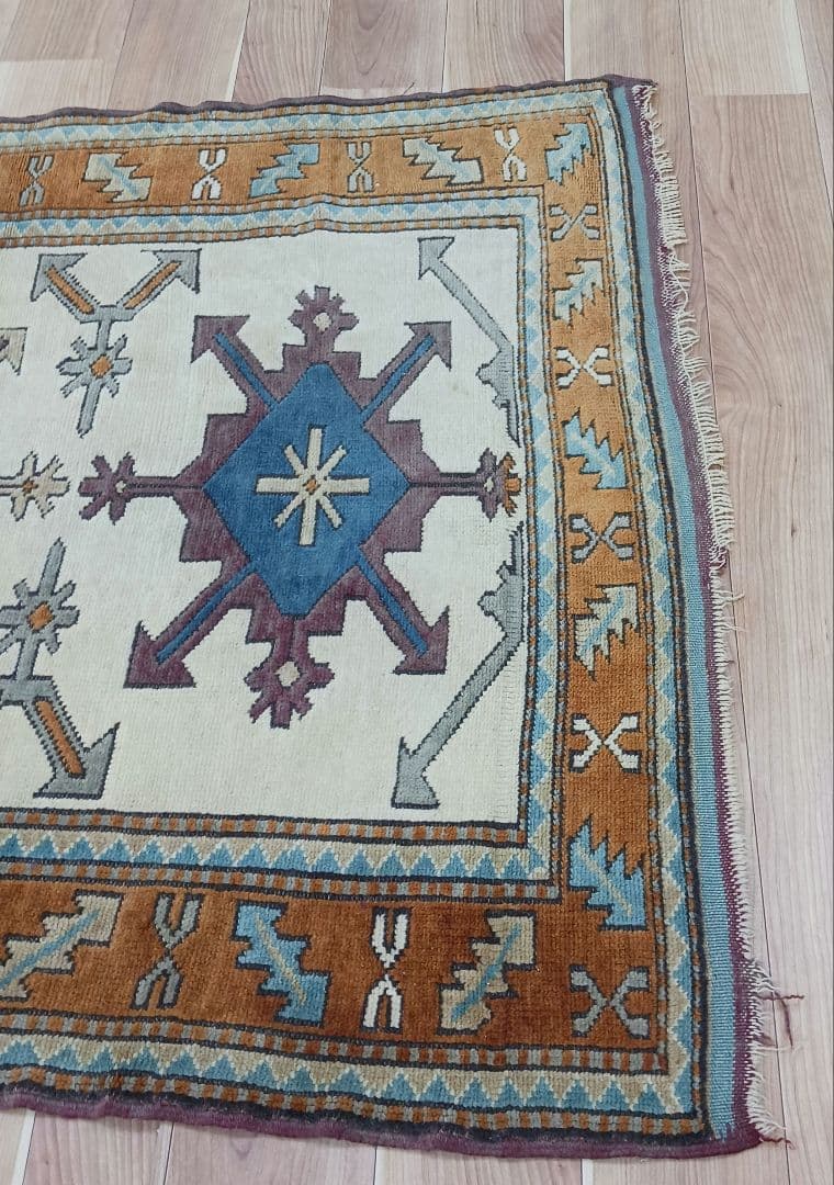 専用Y3049 トルコ絨毯 キリム ウール 手織り ラグマット 167×123㎝