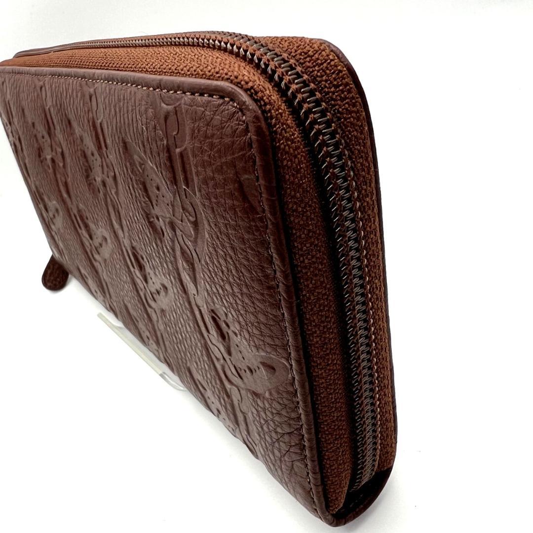 未使用ヴィヴィアンウエストウッド★ジッピーロングウォレット レザー 本革 濃茶