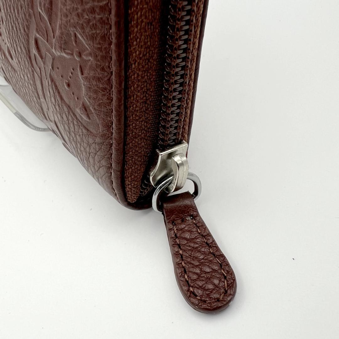 未使用ヴィヴィアンウエストウッド★ジッピーロングウォレット レザー 本革 濃茶