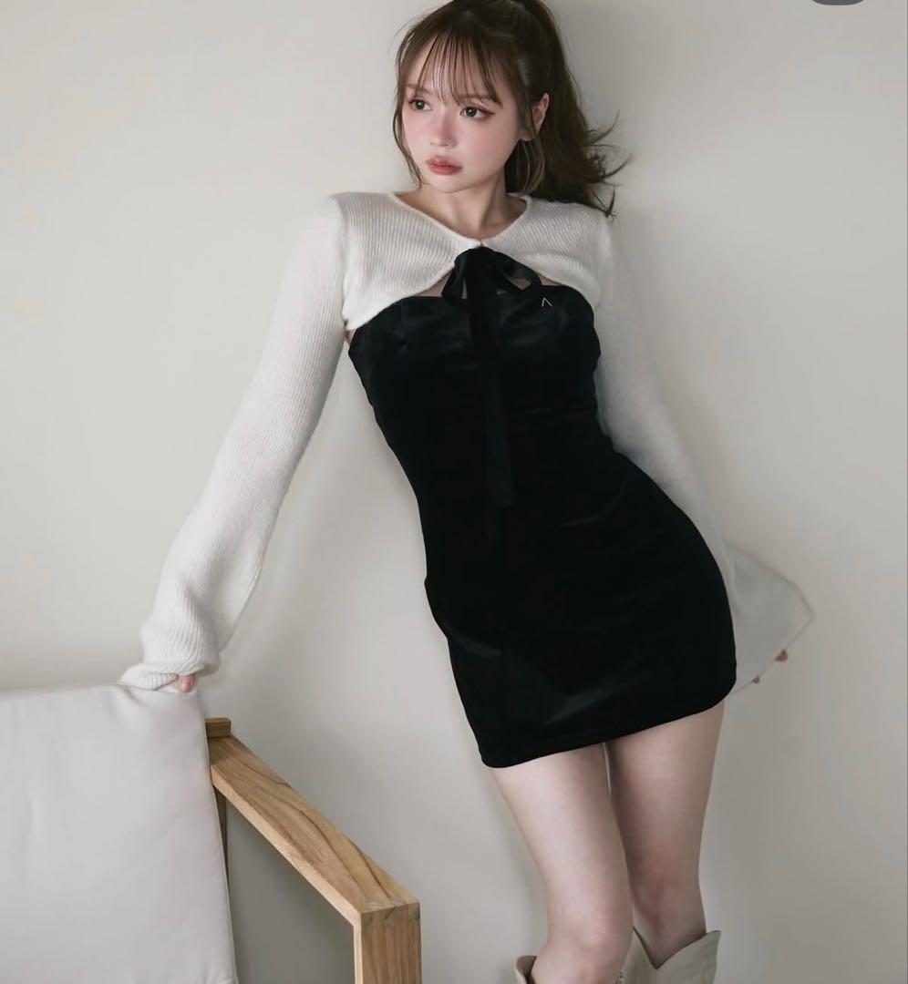 andmary♡Anita ribbon mini dress