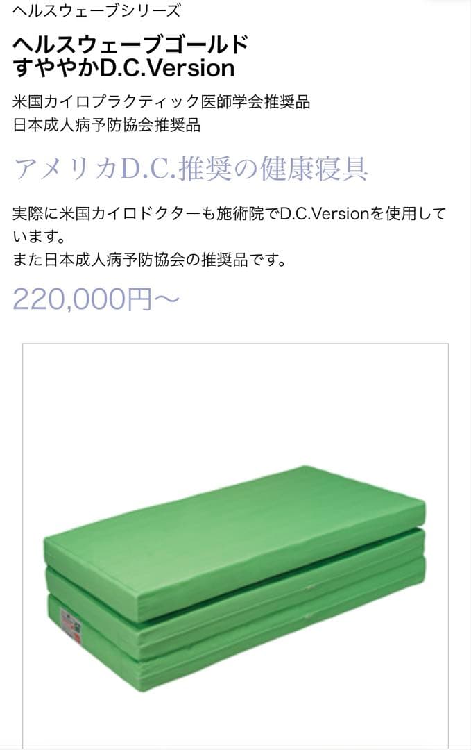 ヘルスウェーブゴールド D.C.Version デラックス （専用シーツ付き)