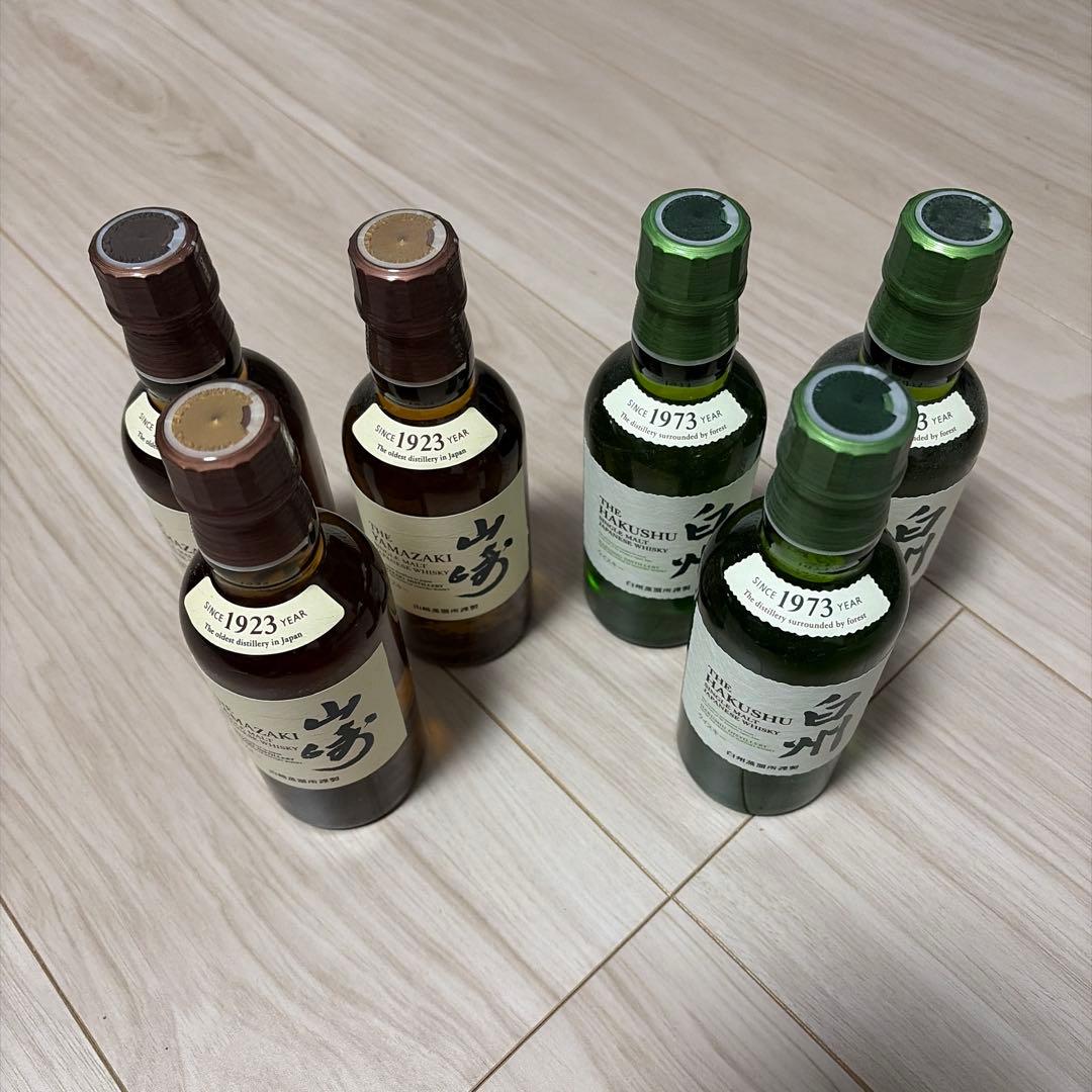 サントリーシングルモルトウイスキー 山崎 白州180ml 6本