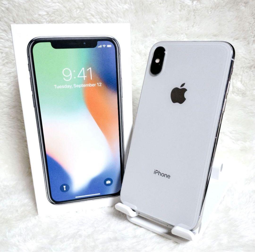 【バッテリー新品✨】iPhone X 256GB SIMフリー シルバー 銀