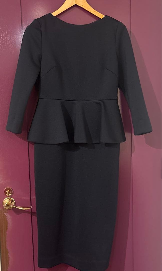 【美品 】濃紺 長袖ワンピース 卒業式入学式礼服 セレモニースーツ ママスーツ