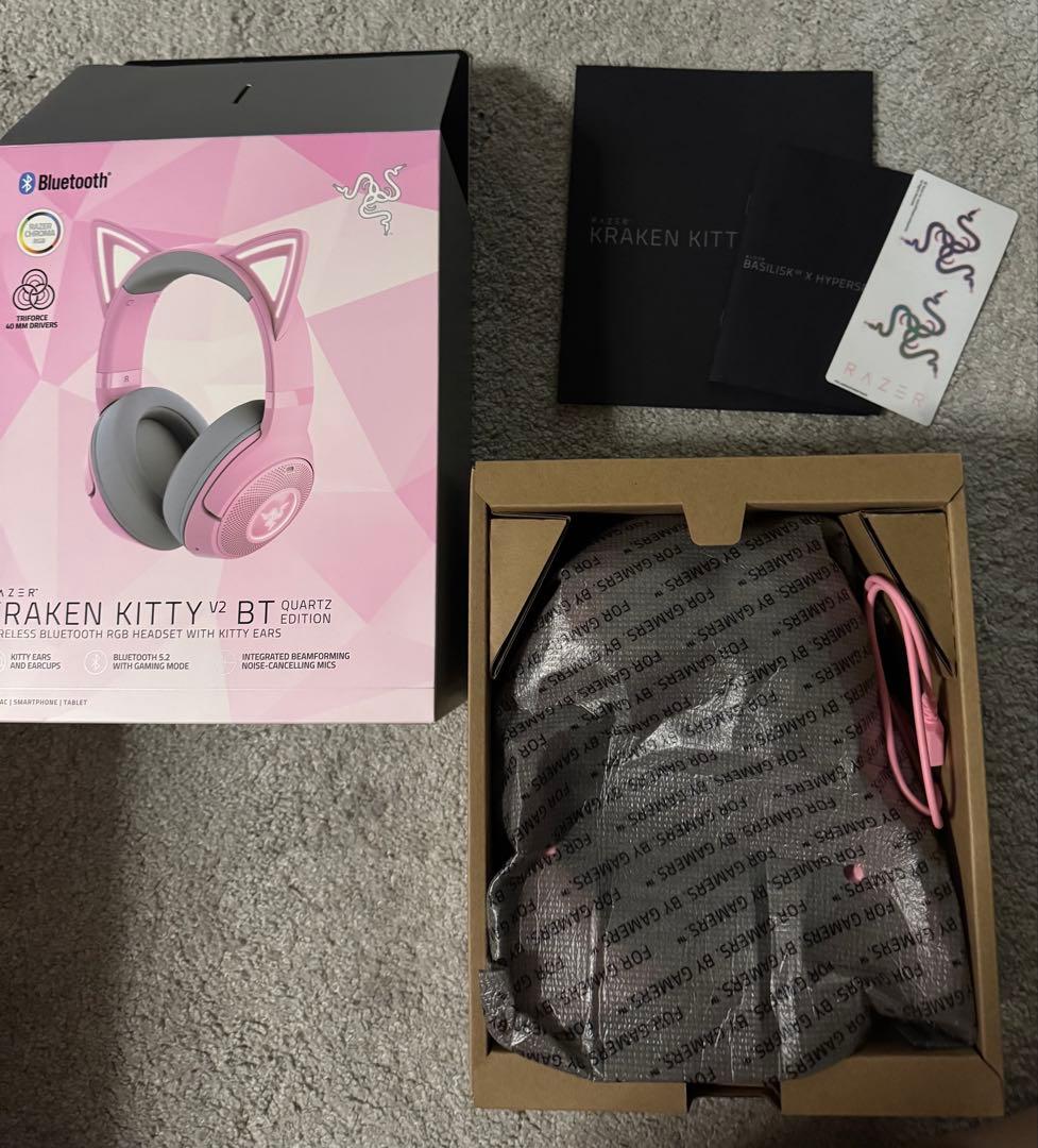 ヘッドホン RAZER Kraken Kitty V2 BT Quartz Pink