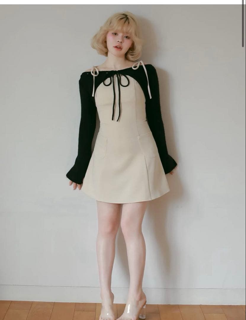 andmary Lamia knit set mini dress アンドマリー