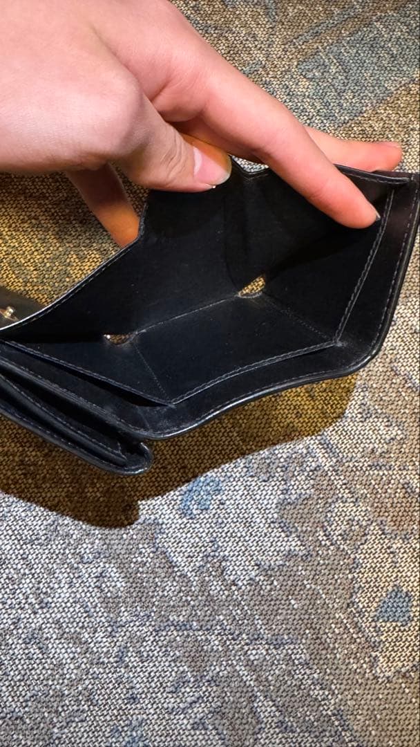 財布 ブラックレザー Bロゴ バレンシアガ