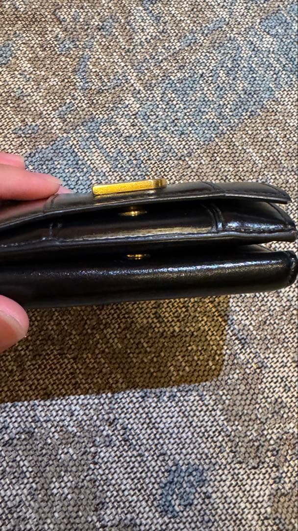 財布 ブラックレザー Bロゴ バレンシアガ