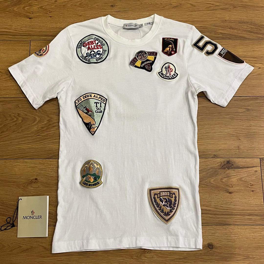 【試着のみ】MONCLER Tシャツ、モンクレール ロゴワッペン タグ袋あり