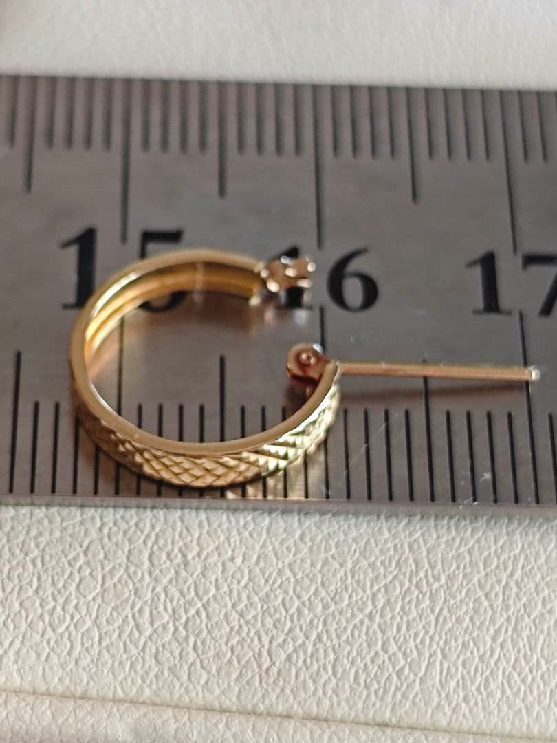 K18ゴールド フープピアス 片耳用