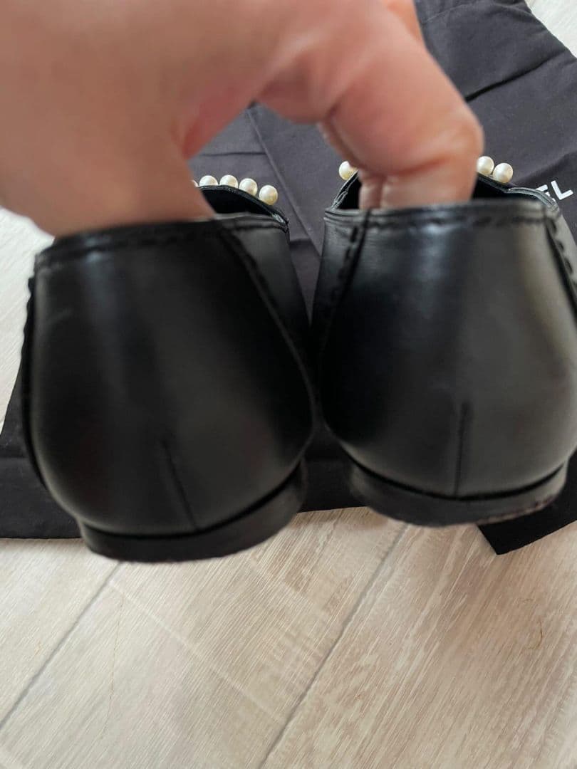 CHANEL パール付き フラットパンプス 38C