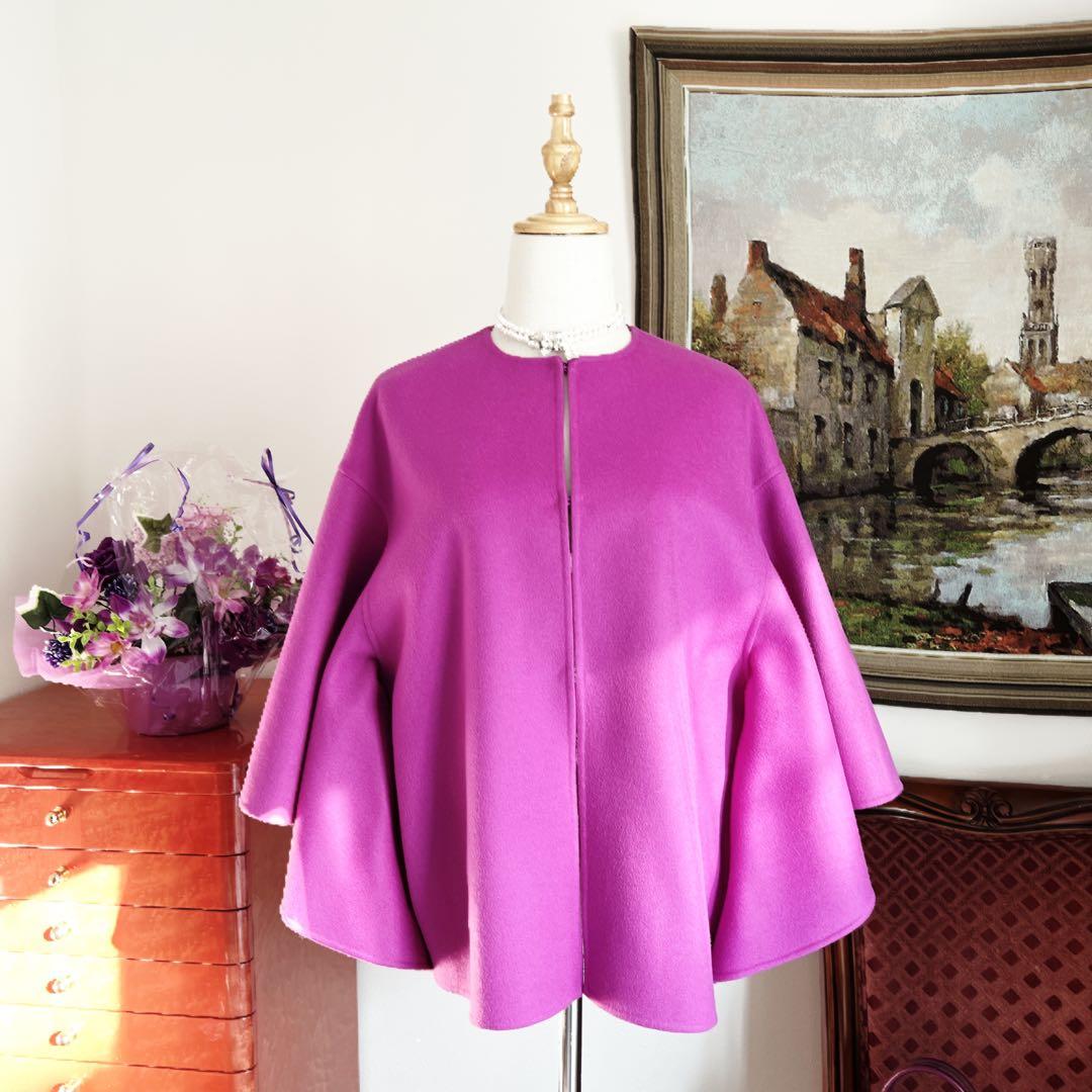 極美品　VALENTINOヴァレンティノ カシミヤ　コート　フリル　 ケープ