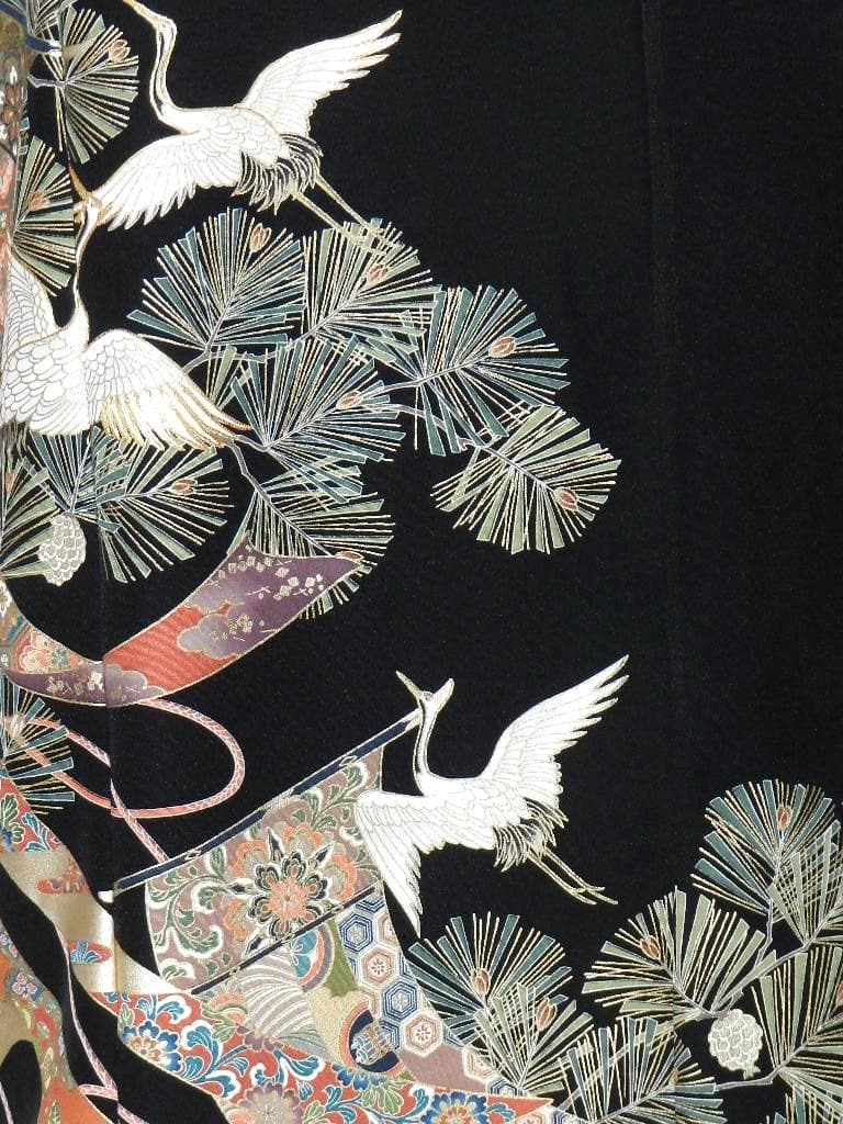 留袖　ワンピース　ドレス　フレアー袖　手書き友禅染　正絹　483　夢ちりめん