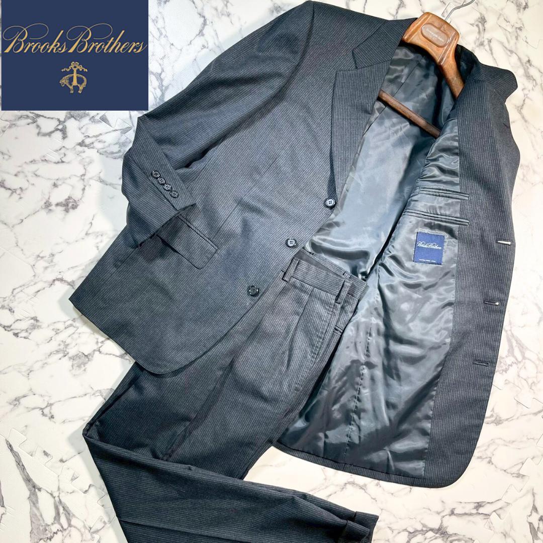 ✨極美品✨(XL) ブルックスブラザーズ スーツ グレー ストライプ ビジネス