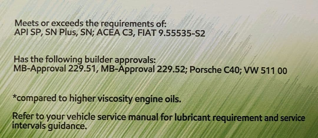 Mobil 1 0W-40 ESPエンジンオイル 5Lボトル2本