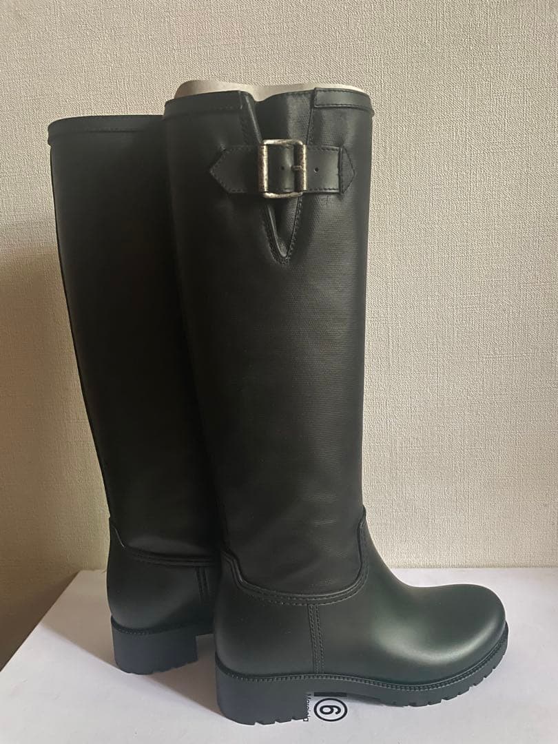 【未使用】MM6 レインブーツ 36 ブラック　ブーツ　マルジェラ