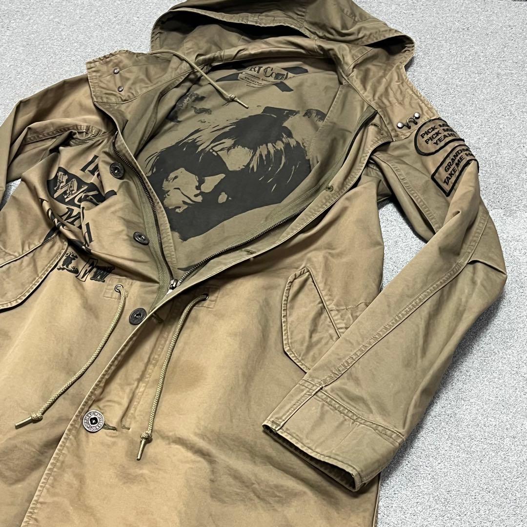 966 HGカートコバーンフォト×パッチ満載グランジM51ミリタリーモッズパーカ
